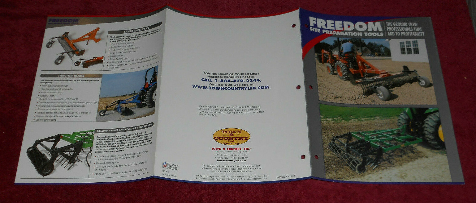2004 Freedom Agricultural Landscape Site Preparation Tools Brochure Advertising