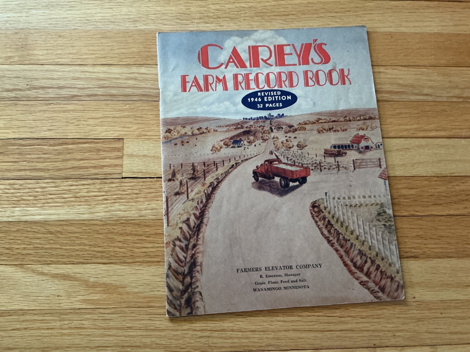 Vtg. 1946 Farm Acct. Record Book Carey’s &Farmers Elevator, Wanamingo, Minnesota
