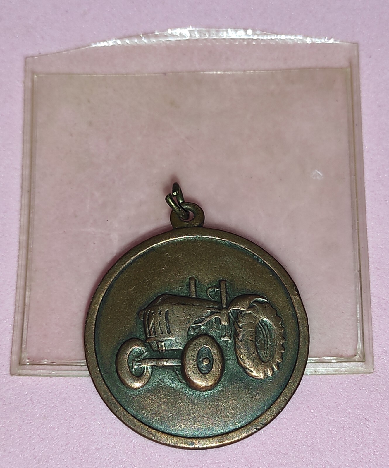 ANTIQUE RARE RHEINSTAHL HANOMAG TRACTOR BRONZE MEDAL EMBLEM ARGENTINA SOCIETY
