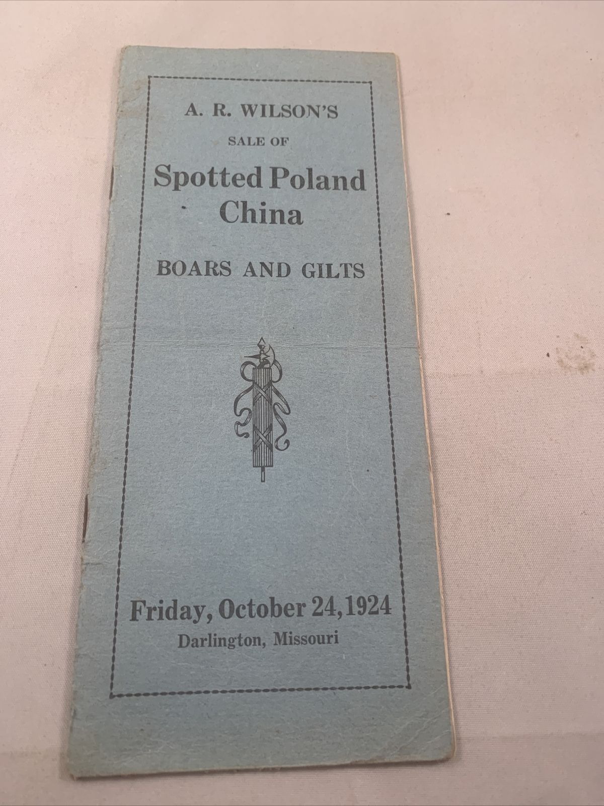 1924 Hog Sale Brochure Wilson’s Prolific Poland China Pig Farm Darlington MO