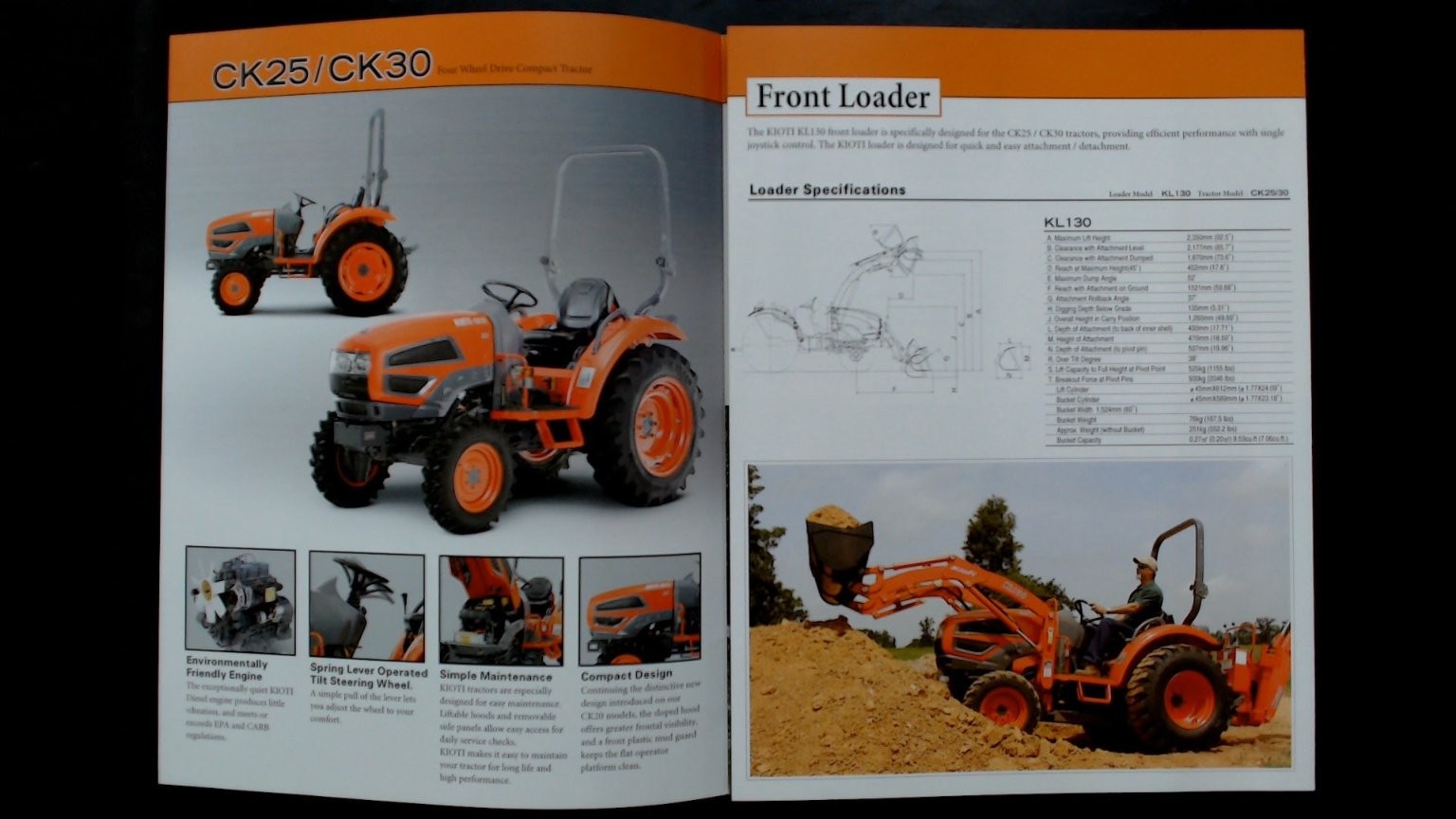 Kioti CK25 CK30 Compact Utility Tractor Brochure Vintage Agriculture