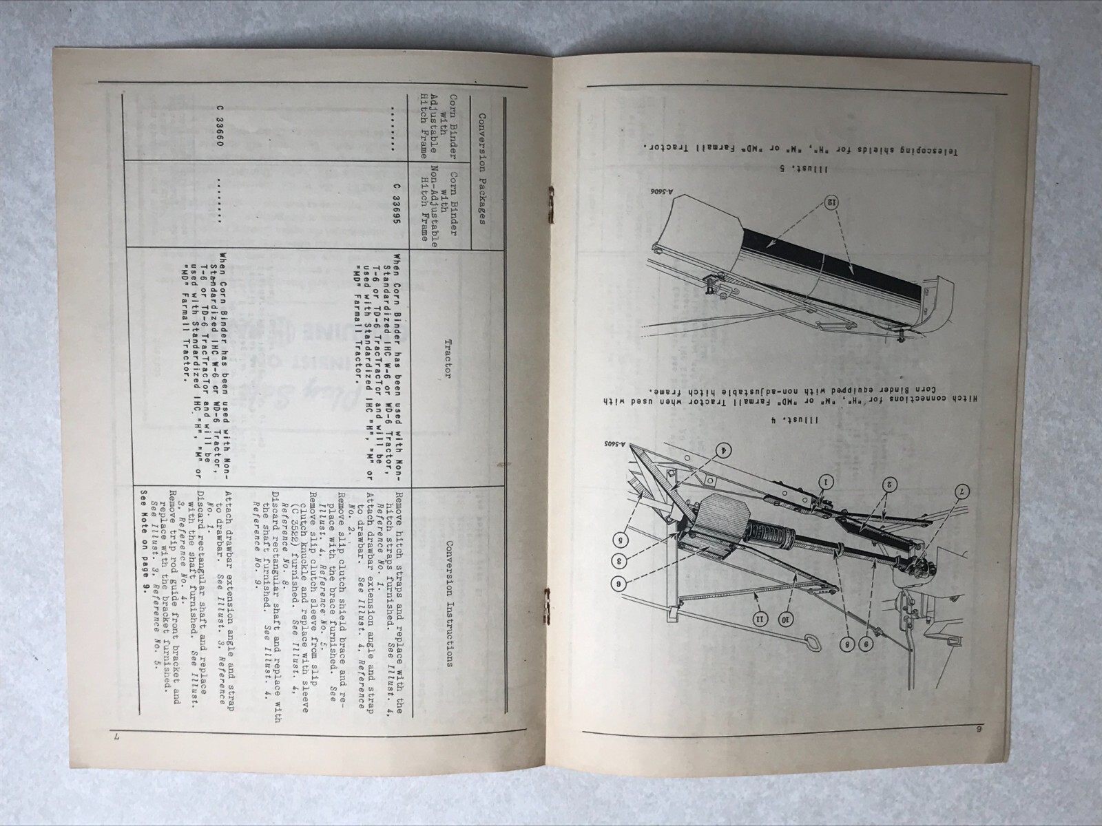 Farm Instruction Manual 1945 IH McCormick Deering Conversion Corn Binders SBG190