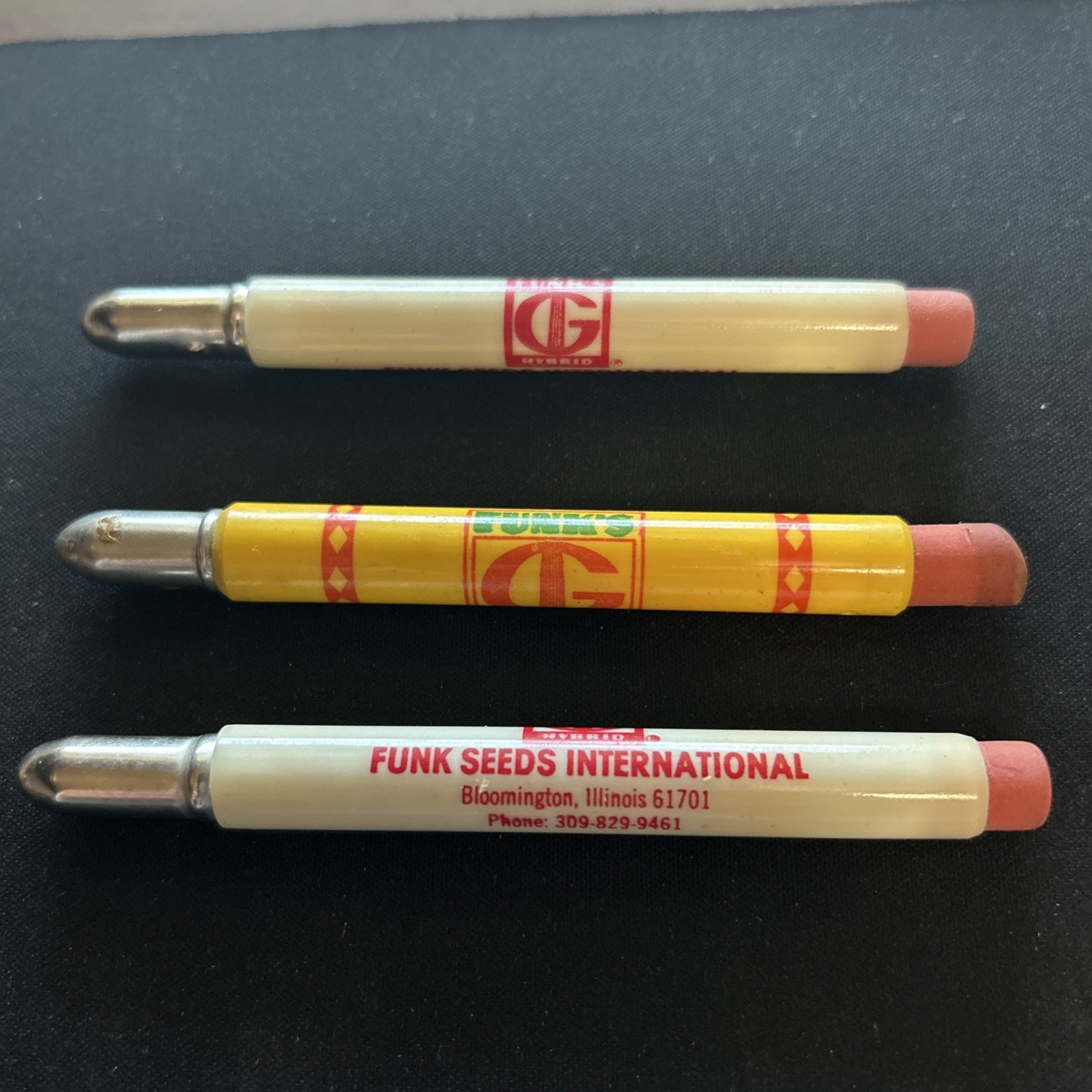 Lot Of 3 Funk&rsquo;s G Hybrid Bloomington, Illinois Bullet Pencils