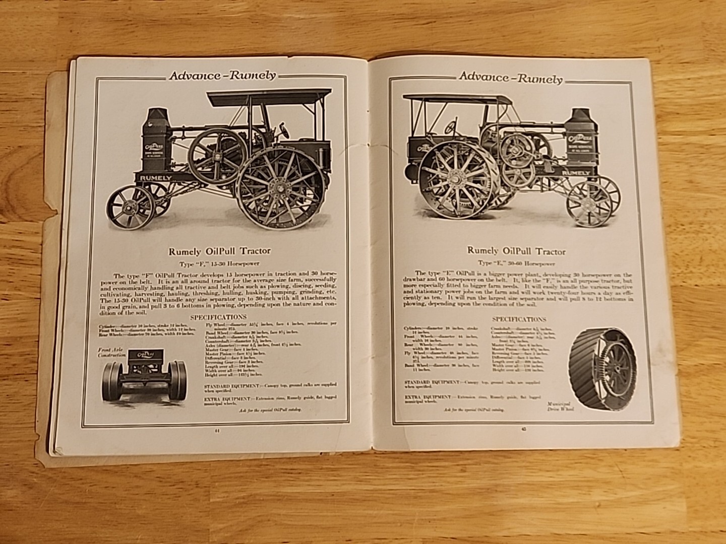 Advance Rumely Threshing Machinery Tractor Sales Brochure Oilpull
