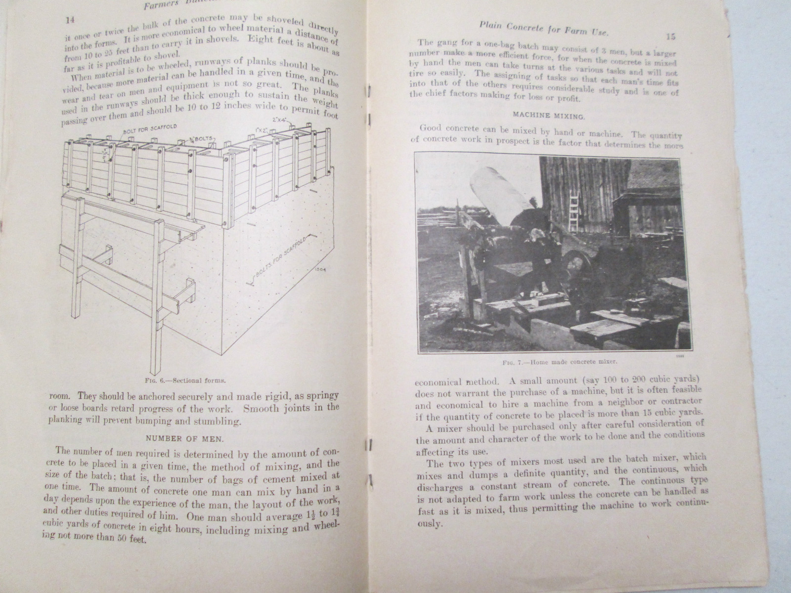 1926 US Department of Agriculture Farmers Bulletin No1279 Concrete For Farm Use