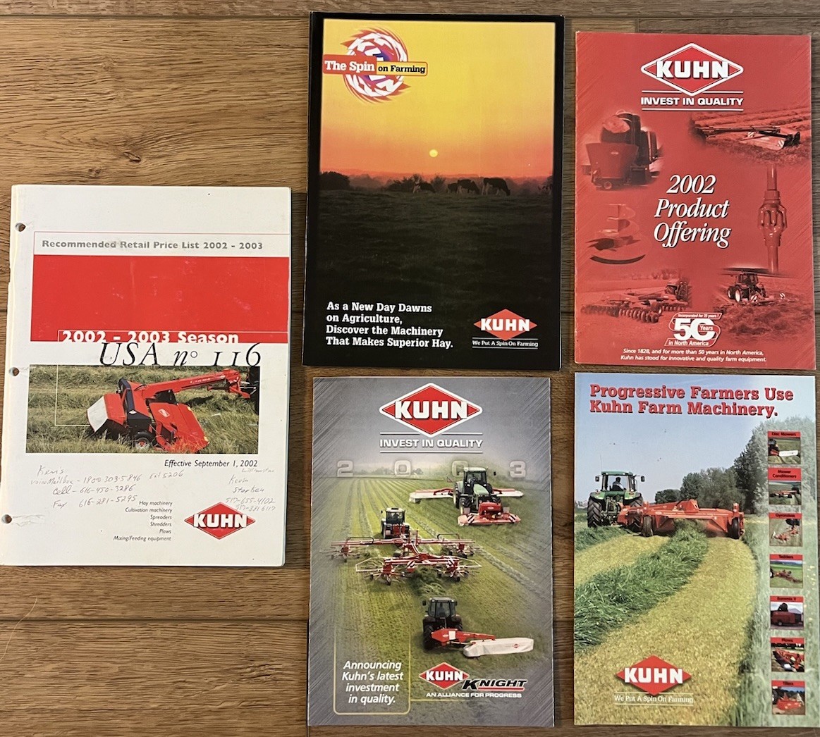 2002-2003 KUHN Farming Retail Price List USA And Farming Brochures