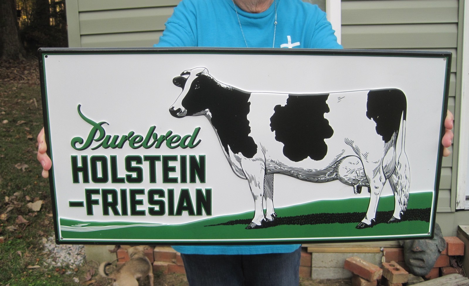 Purebred Holstein – Friesian Dairy Cow Metal Farm Feed & Seed Advertising Sign