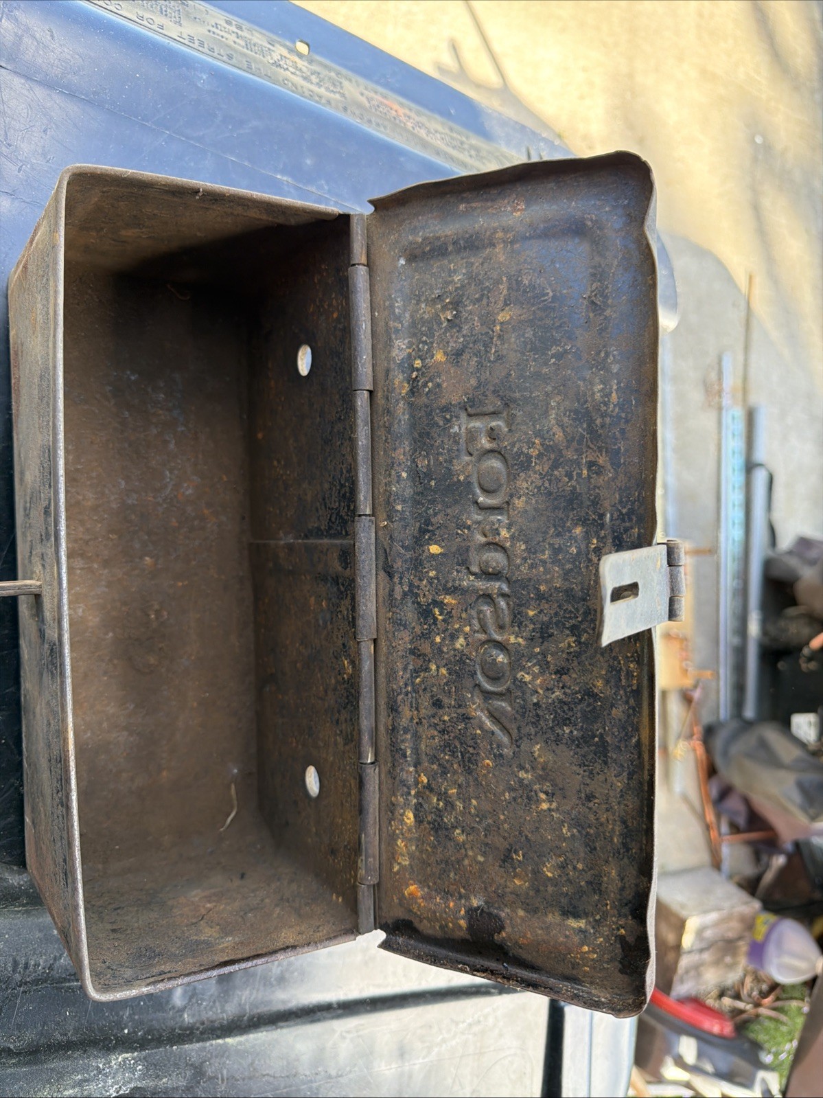 Vintage Fordson Tractor Tool Utility Box Embossed Lid Locking Clasp