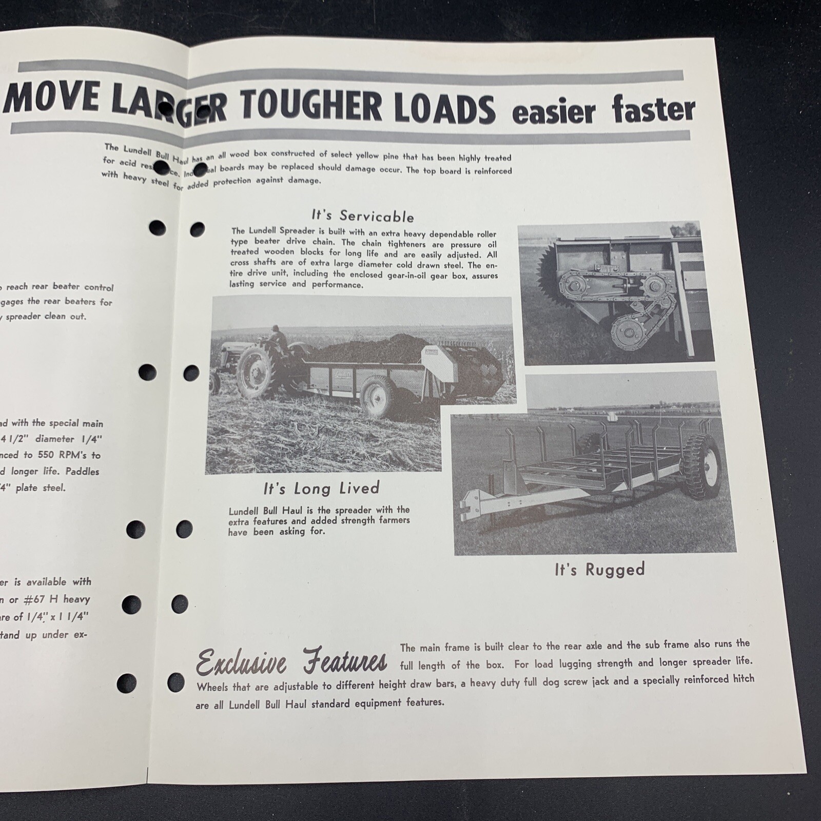 1950’s Lundell Mfg Co Bull Hall Manure Speader Sales Brochure-Cherokee Iowa