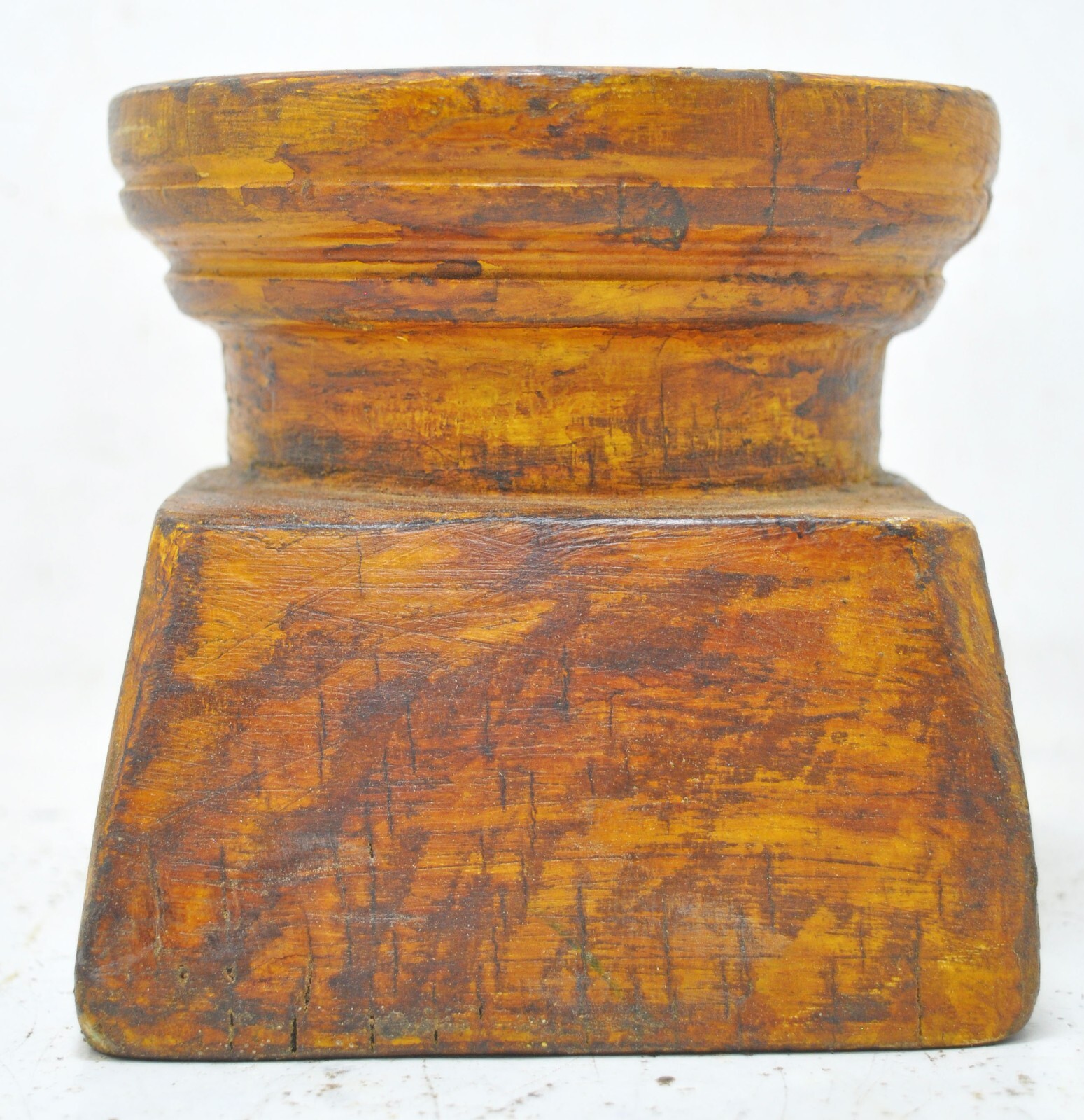 Antique Wooden Agricultural Seed Holder Bijni Original Old Hand Carved