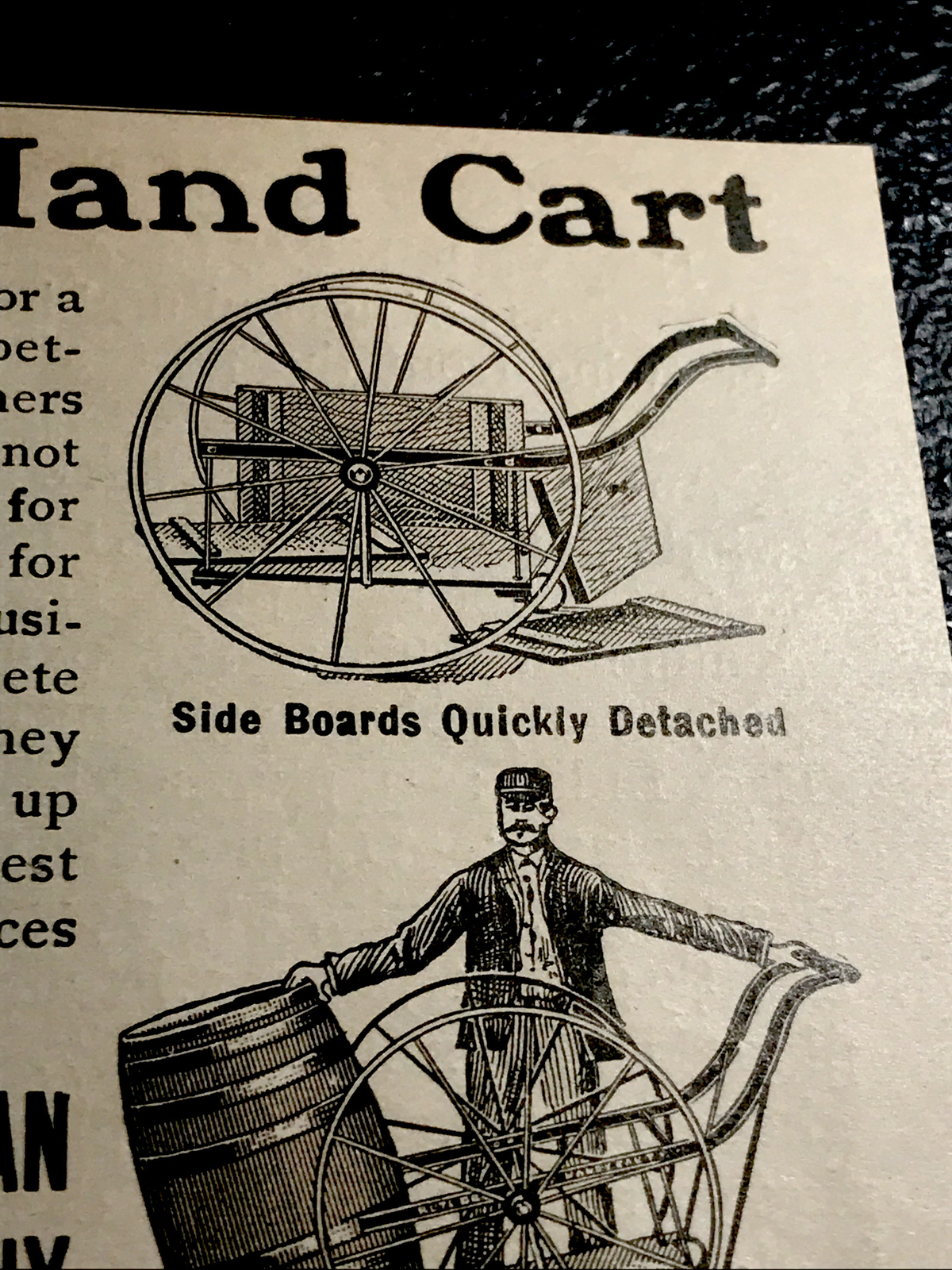1902 Butler Hand Cart Farm Engraving Advertising – Mansfield – Ohio