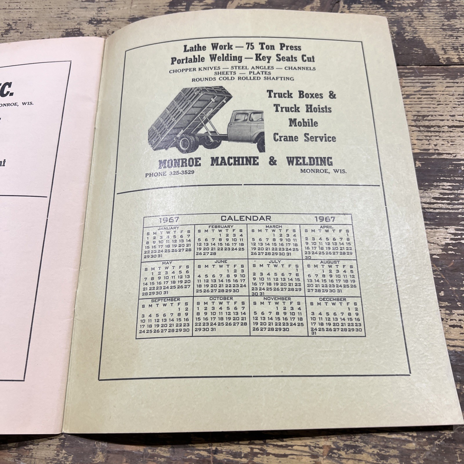 1967 Monroe, Wi Adv Farm Ledgers Record Book Crandall Oil Johnson Pontiac Kerr