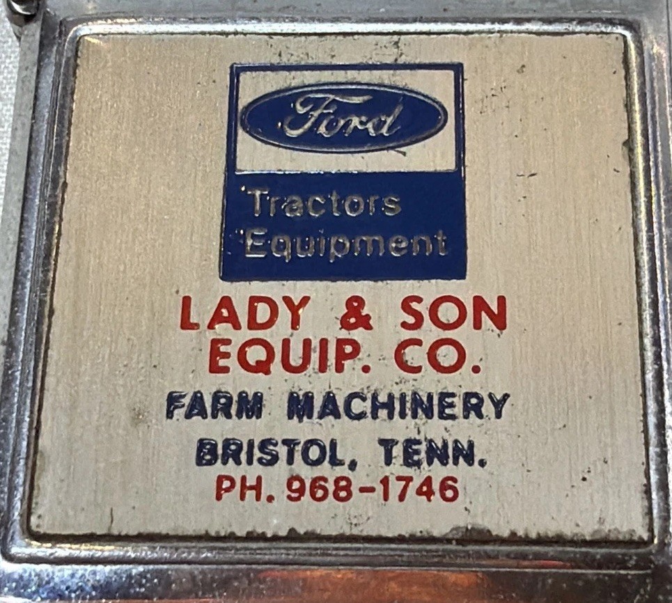 Ford Tractors Equipment Lady & Son Equip. Co. Farm Machinery Bristol TN Lighter