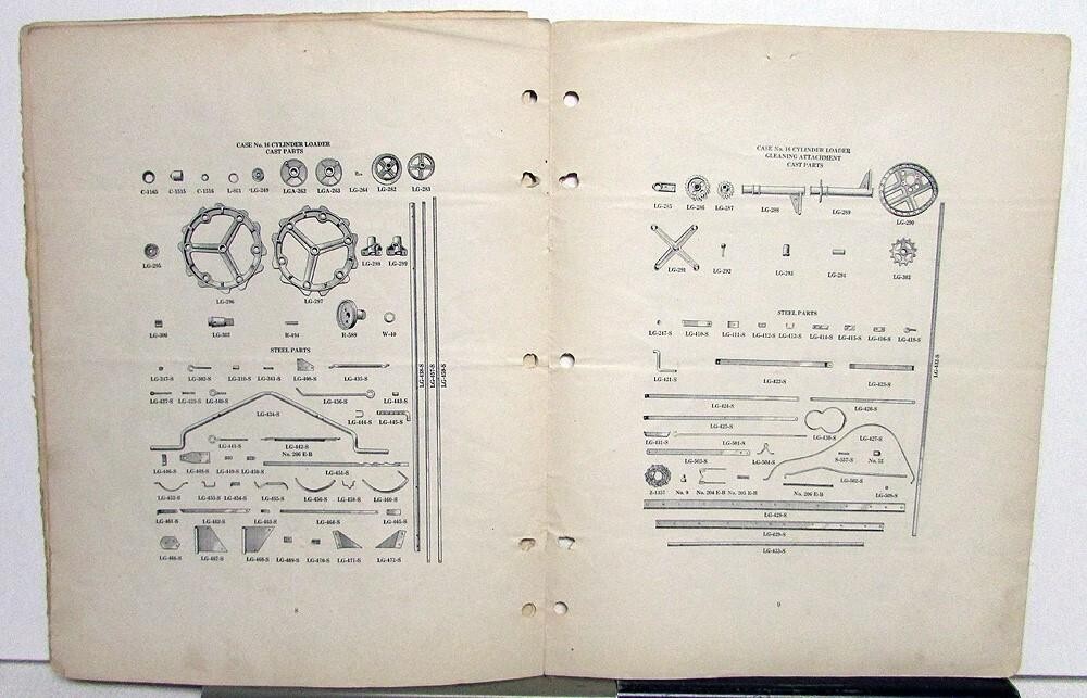 1936 Case 16 Hayloader & Gleaning Specs Construction Repair Part List Catalog