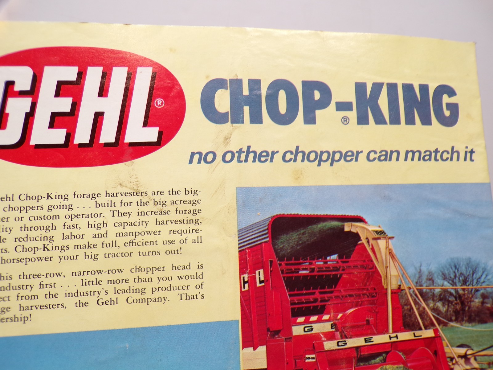 Gehl Chop-All Harvester Chop-King Farm Implement Dealer Sales Brochure