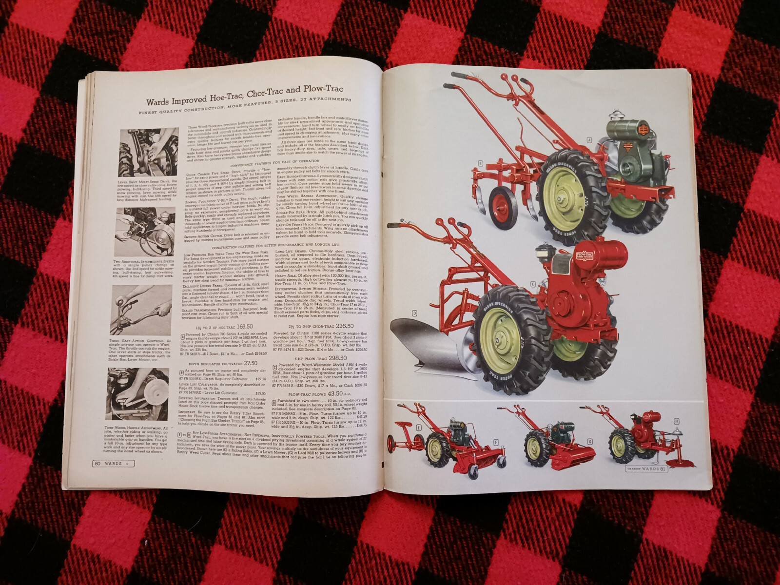 1952 Montgomery Ward Farm Catalog Wards Hoe Plow Trac Garden Tractor