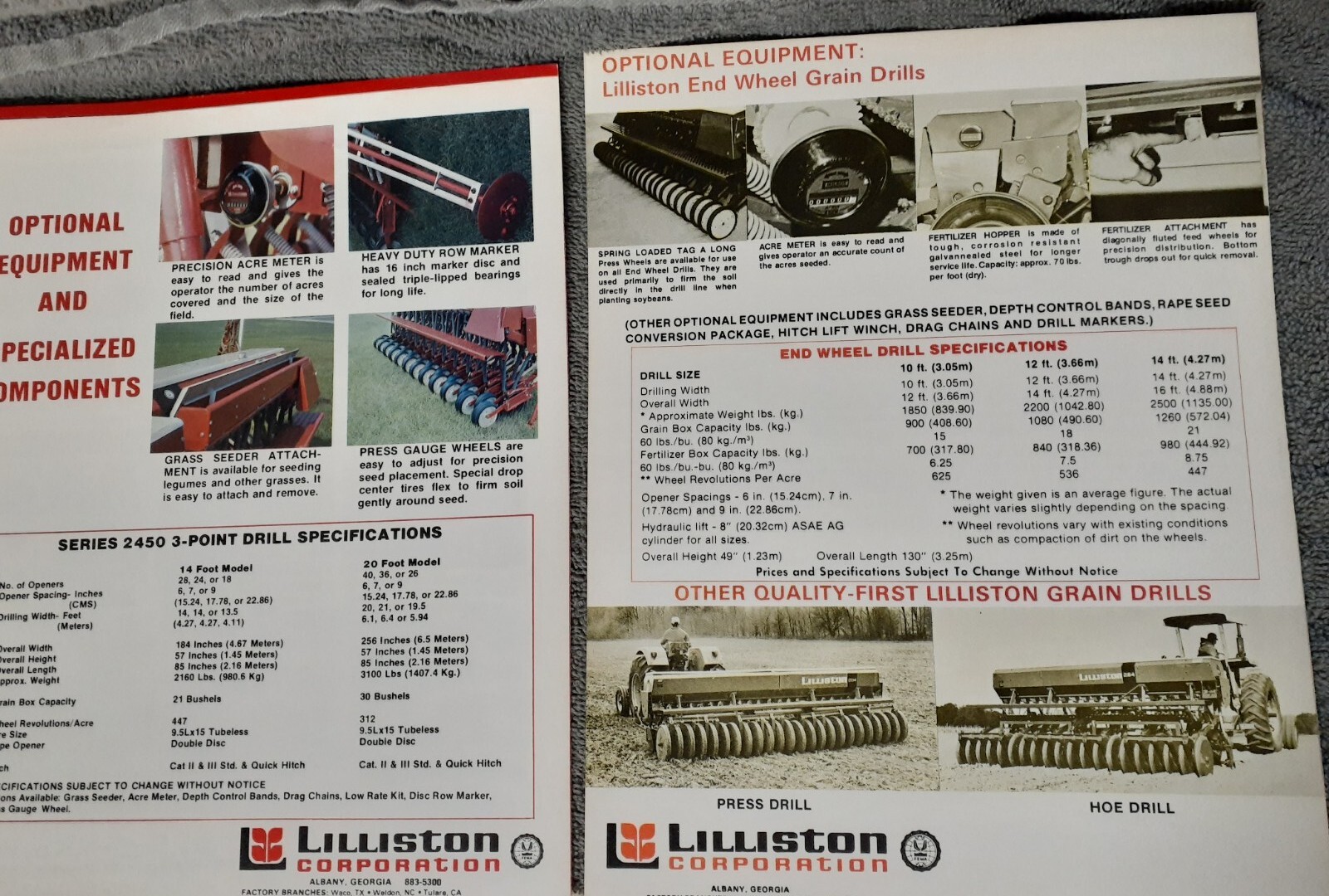 Lilliston 2450 Three Point Drill & 244 End Wheel Drills Brochure