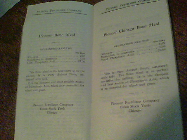 1909 Pioneer Fertilizers raise big crops booklet Union Stock Yard Chicago bl