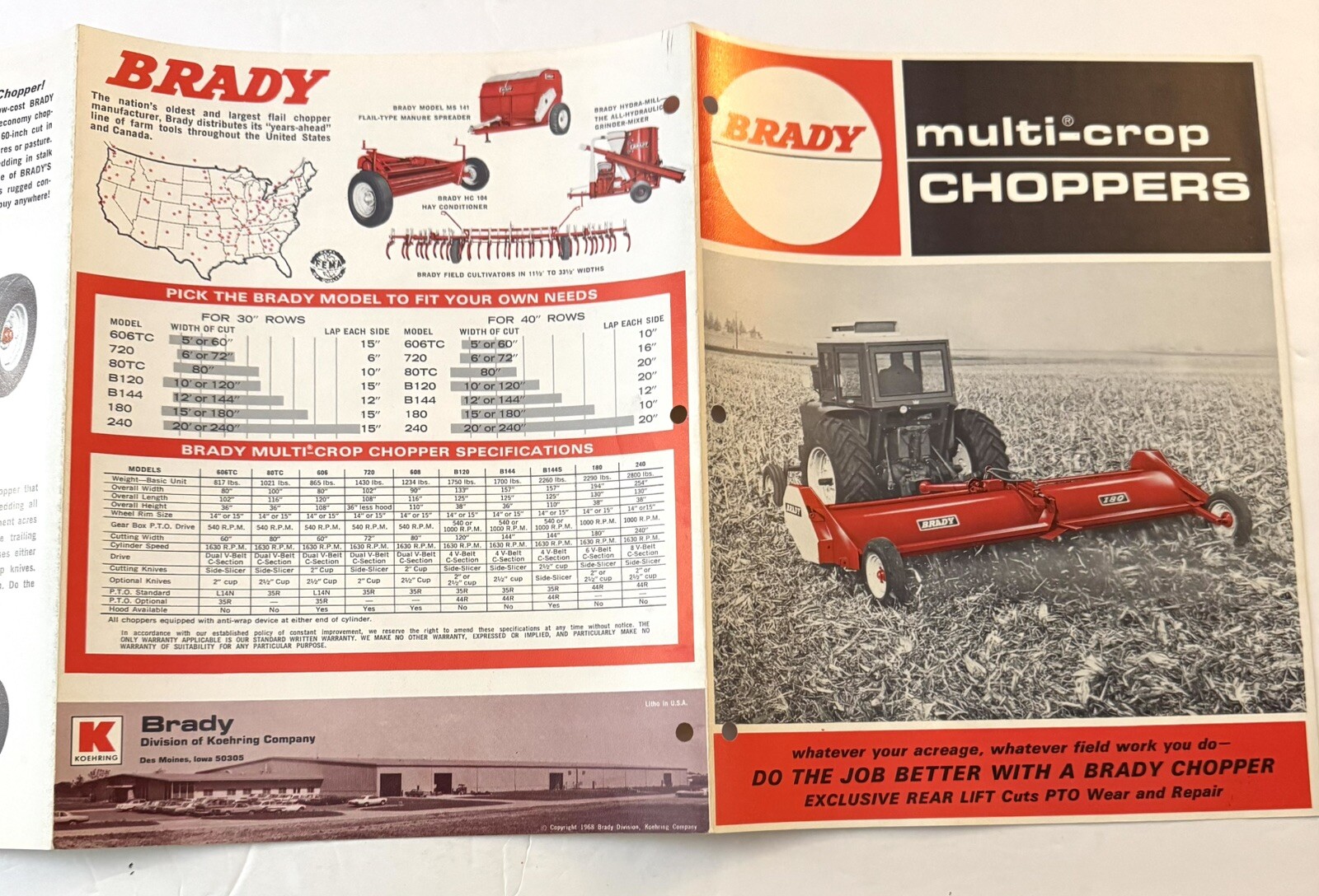 Vintage 1987 Farm Equipment Fox Brady Multi Crop Choppers Dealer Sales Brochures