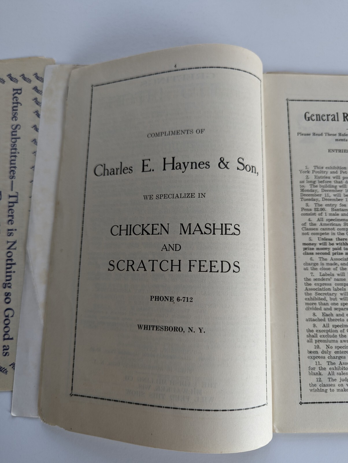 1928 Greater Utica NY Poultry Show Farm Advertising Book Entry Forms