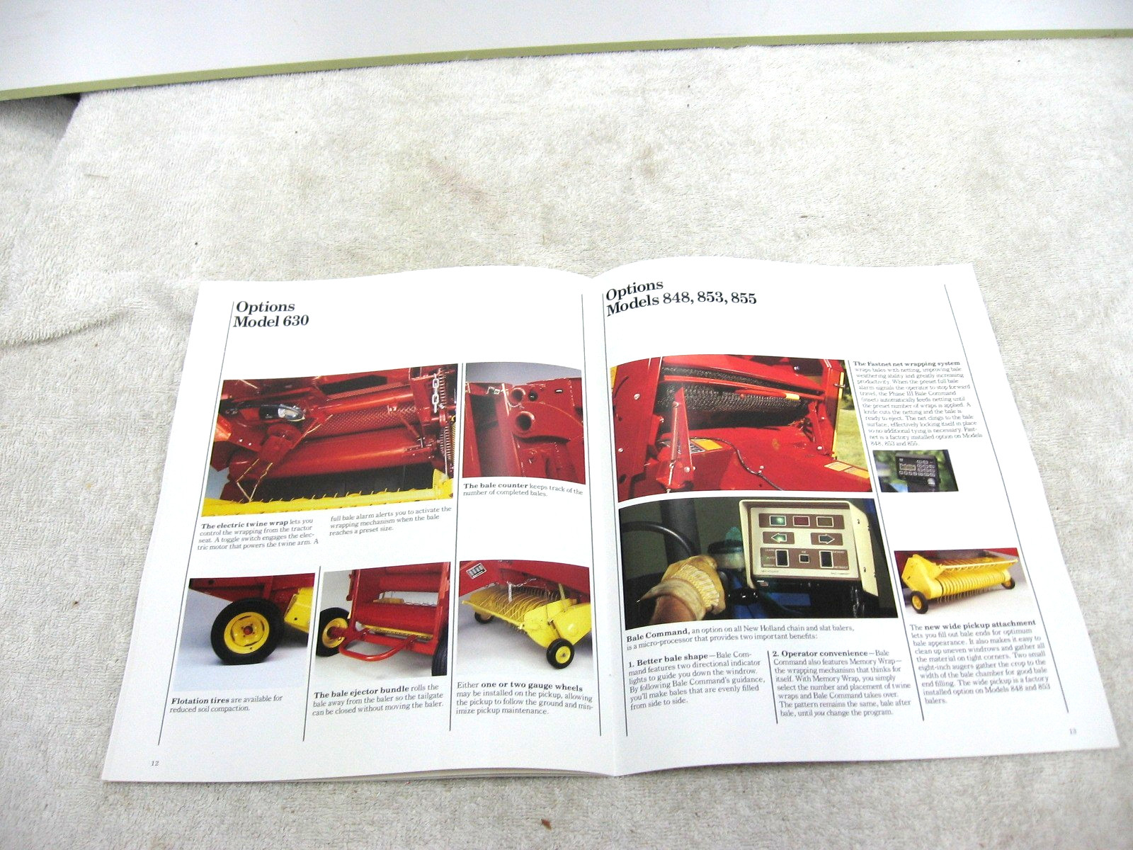 VINTAGE 1989 FORD NEW HOLLAND TRACTOR ROUND BALER BROCHURE 630 848 853 855