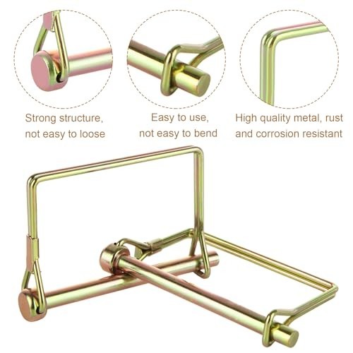 30pc Heavy Duty Trailer Coupler Pin 1/4&Prime; Square Wire Lock Safety Pin