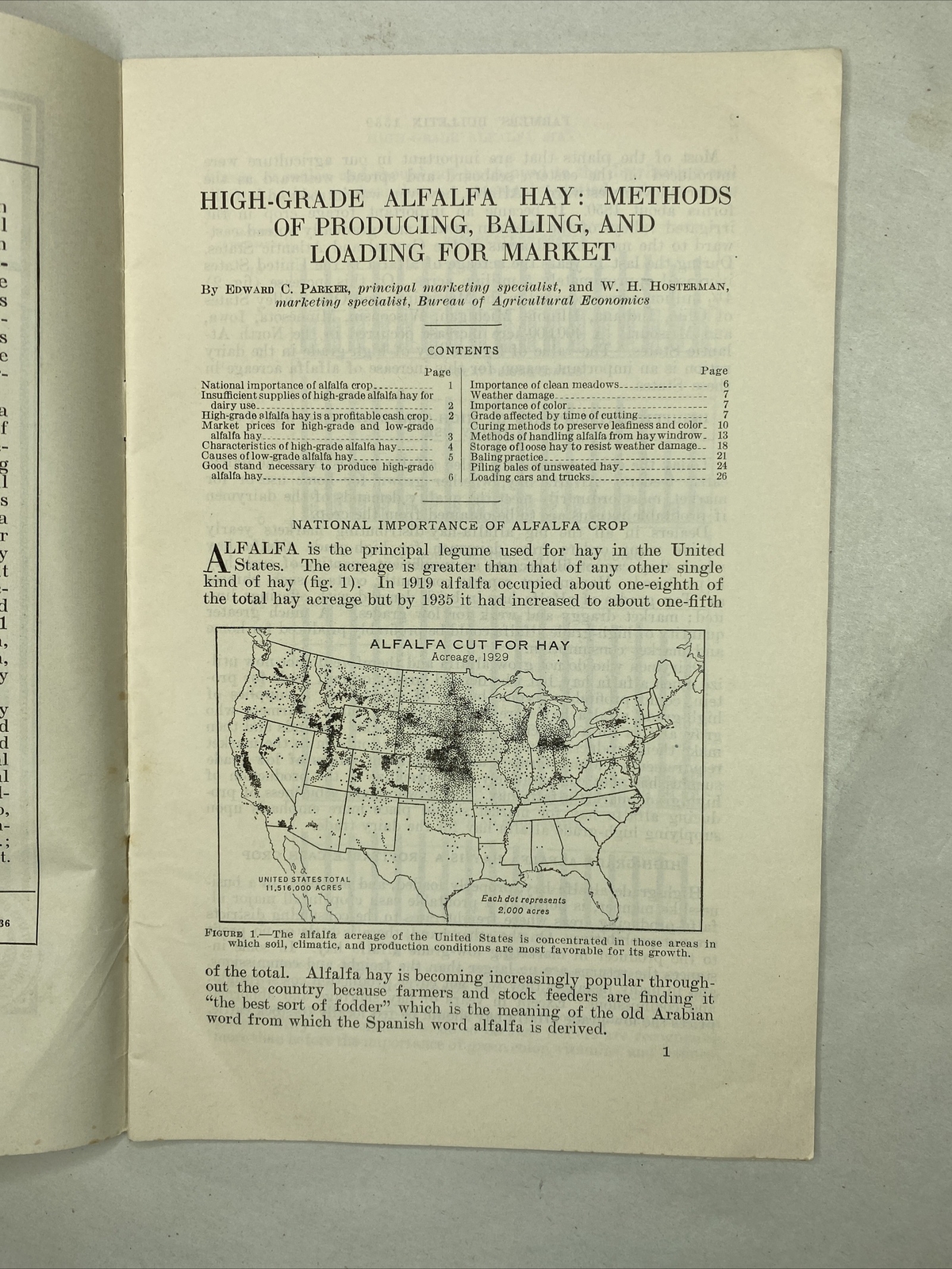 1938 USDA Farmers&rsquo; Bulletin No. 1539 High-grade alfalfa hay bailing for market