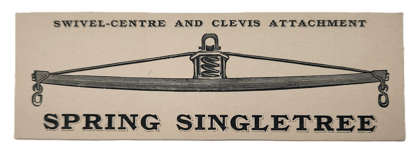 1880s antique SPRING SINGLETREE swivel-centre CLEVIS trade card advertising