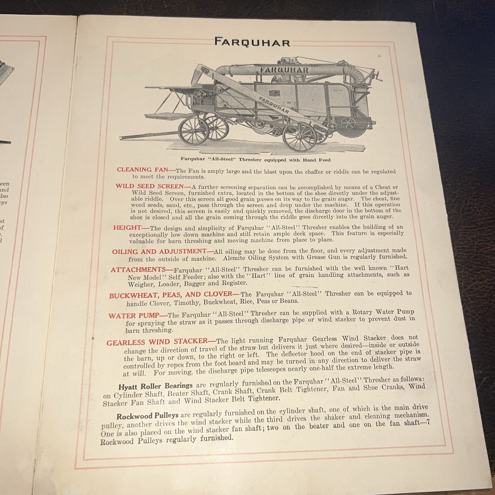 Rare Farquhar Machinery Brochure York, PA Threshers Farm Equipment