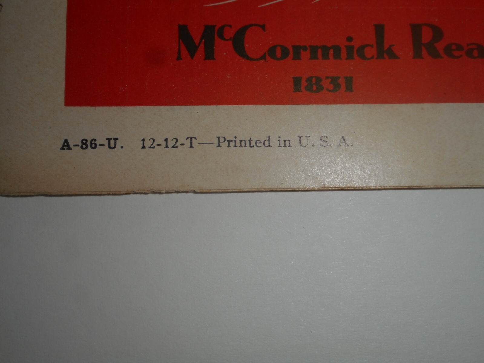 IH MCCORMIC DEERING REAPER CENTENNIAL 1831-1931 Grain Binders Sales Brochure
