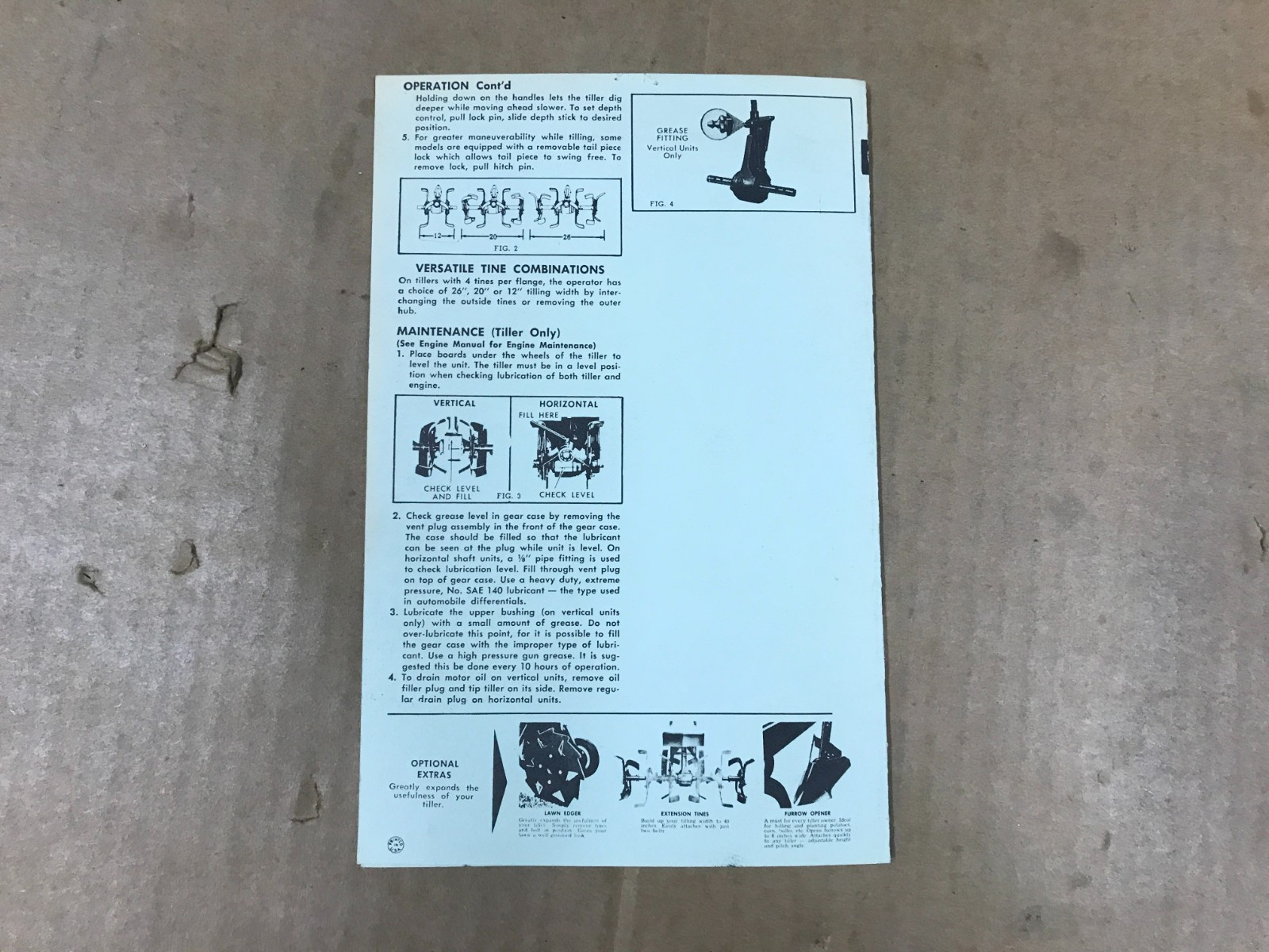 Vintage Rotary Tiller Owner&rsquo;s Guide – Gilson Brothers – Super Standard 331-65