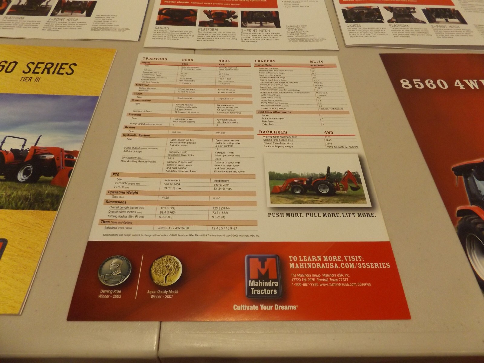 5-pc. MAHINDRA SERIES TRACTORS, 2008-2009