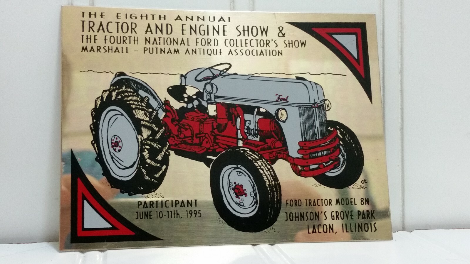 Tractor & Antique Engine Show EXHIBITOR PLAQUE Lot Illinois Ohio Exibit Brass