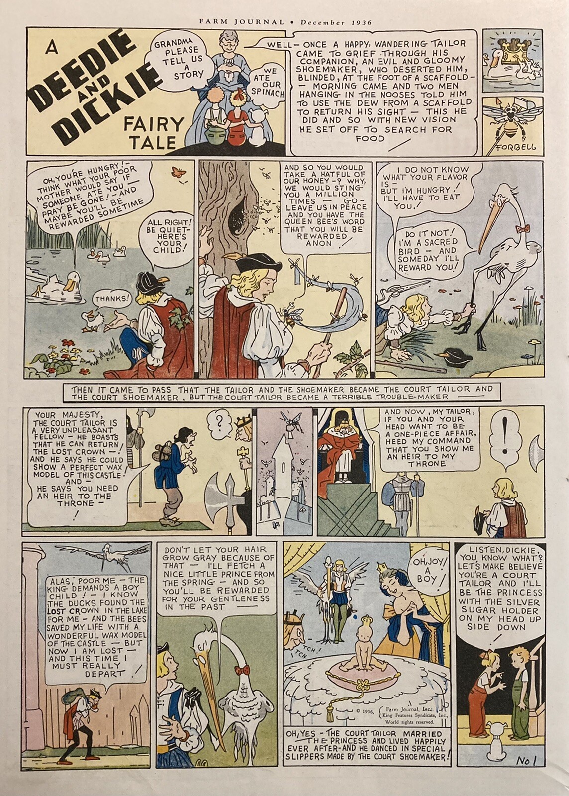 1936 AD.(XH60)~MAY 1937 FARM JOURNAL COMICS~DINGLEBERRY’S, DEEDIE-DICKIE ETC.~~