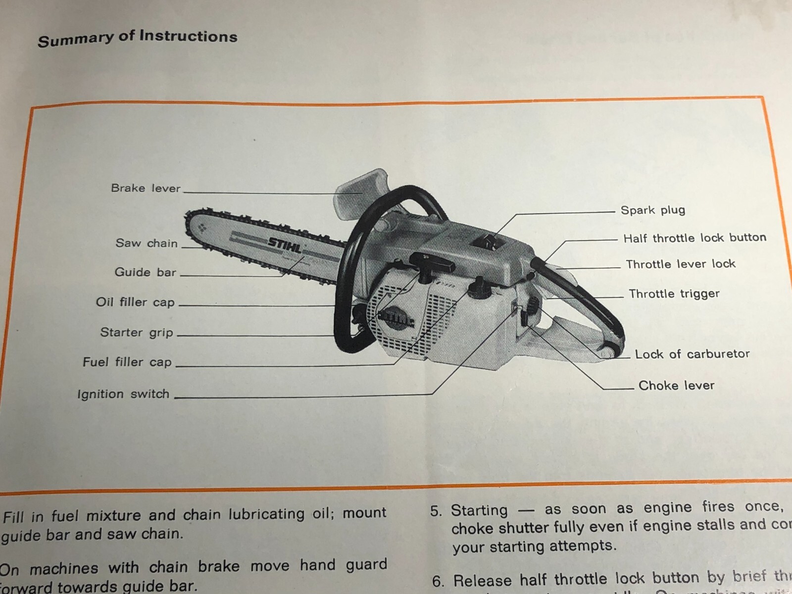 Stihl Chainsaw Owner’s Manual, Brochure, Sales Receipt