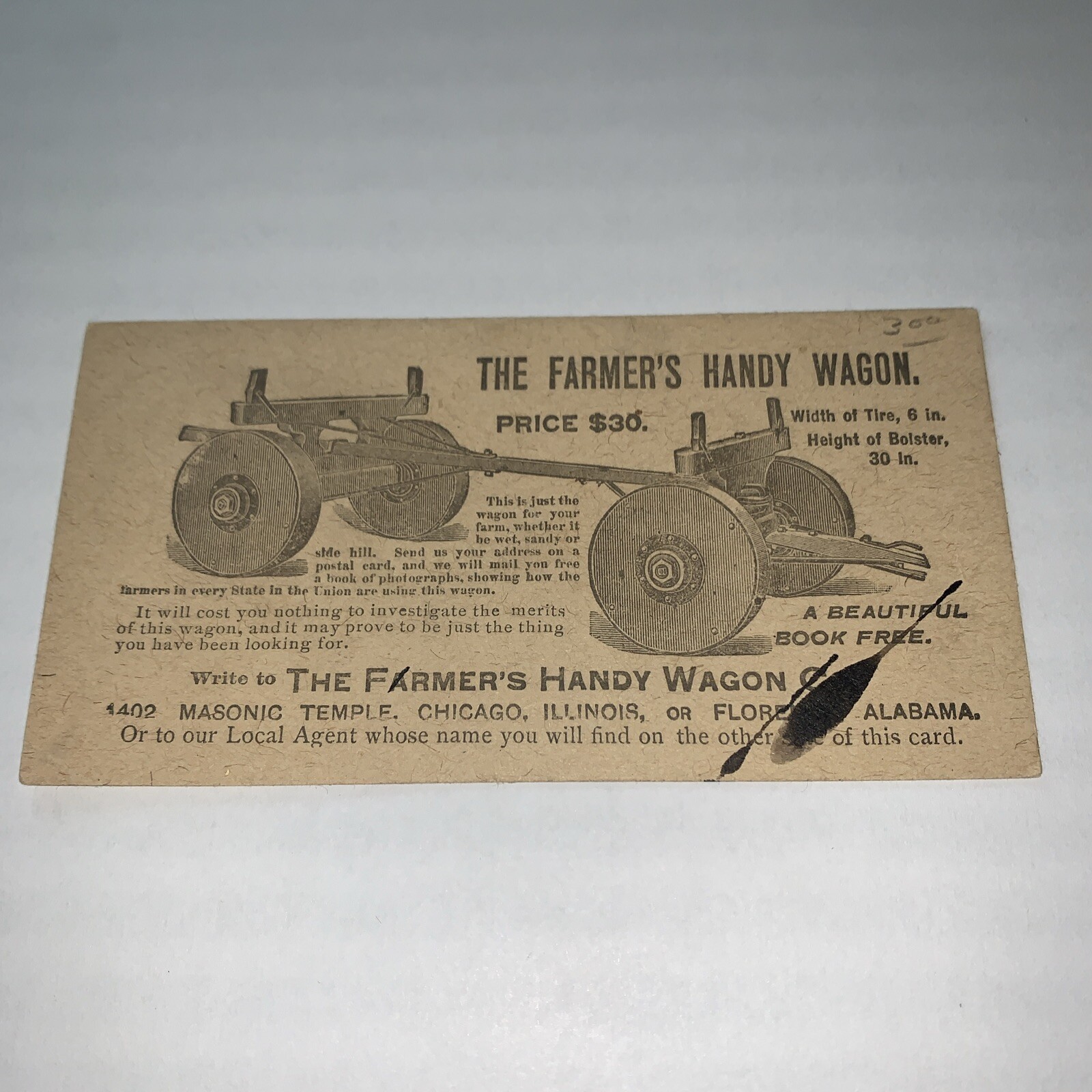 Vintage Advertising Card Farmer’s Handy Wagon Farming Equipment Scio Ohio