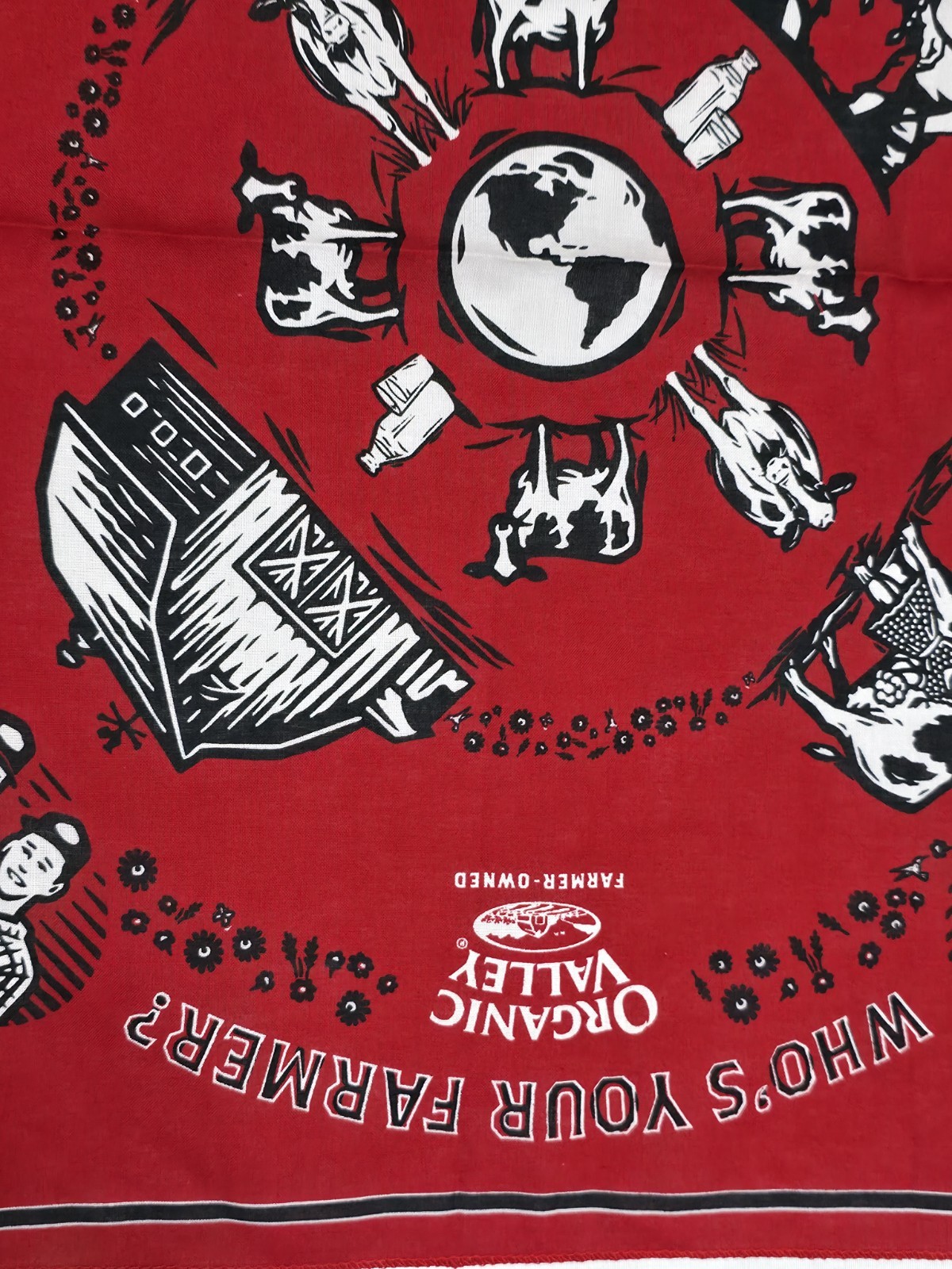 Organic Valley Red Cotton Promo Handkerchief Bandana Hankie « Who&rsquo;s Your Farmer? »