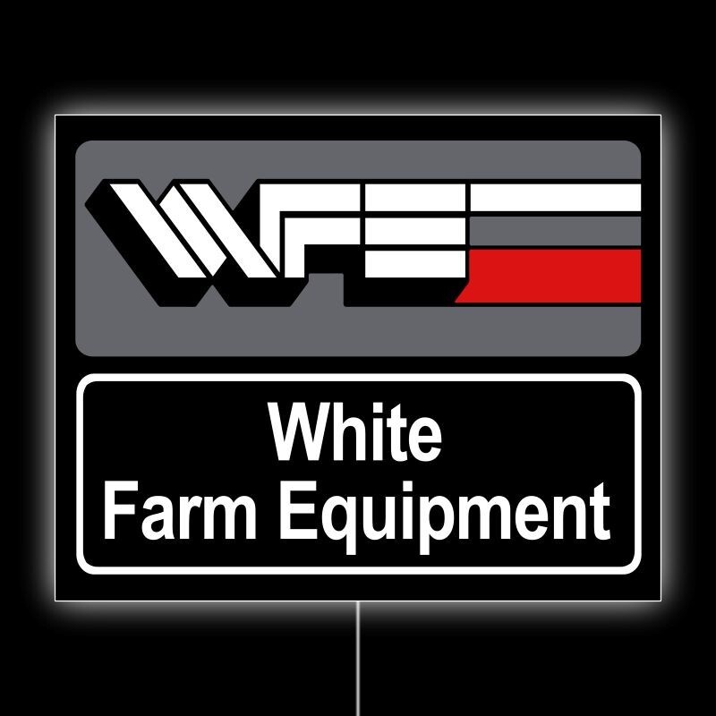 White Tractors, Farm Equipment Dealer Style NEW LED Hanging Lighted Sign: 18×23&Prime;