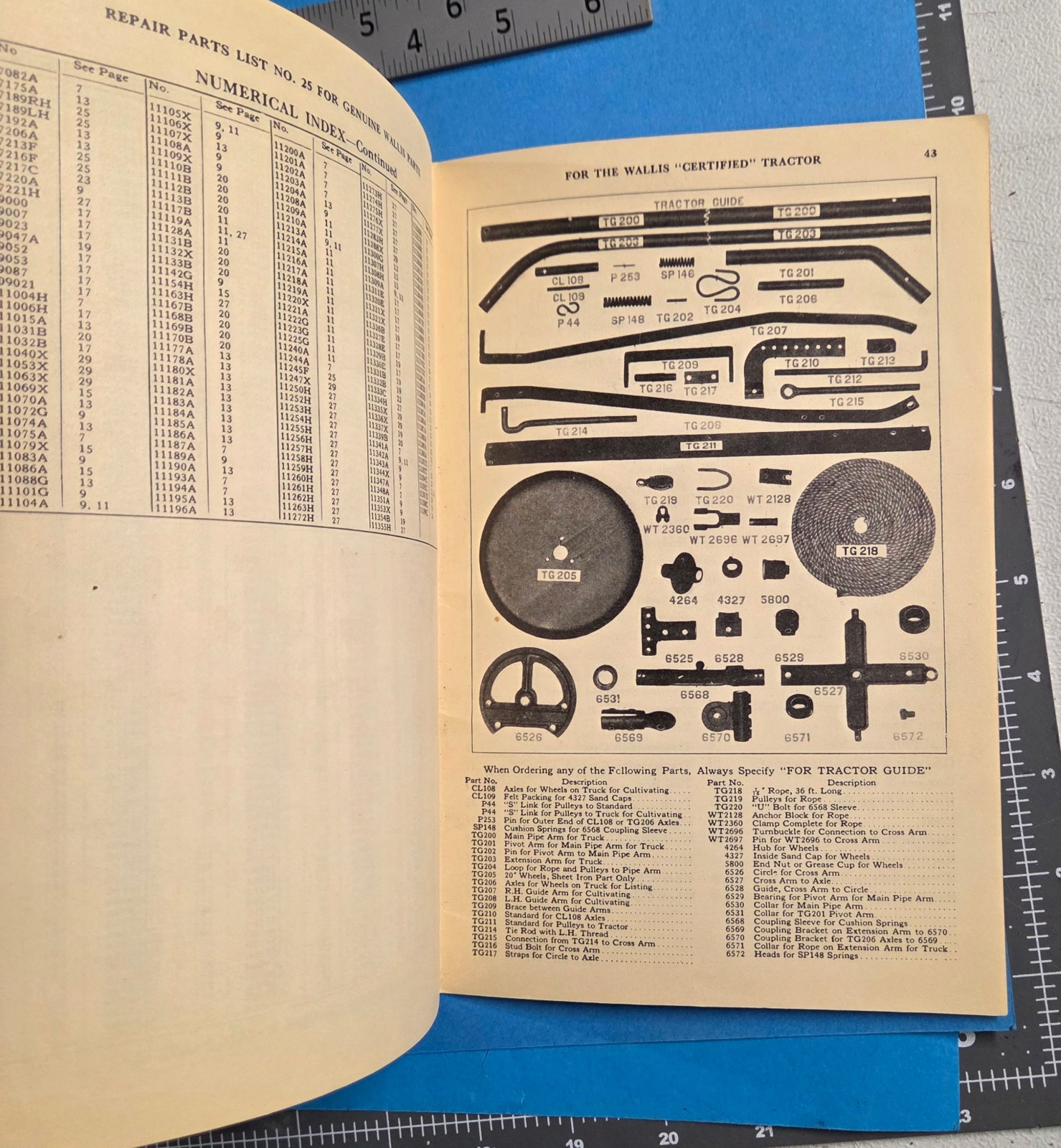 Antique Wallis Tractor Manual Parts List Catalog Massey Harris 1937