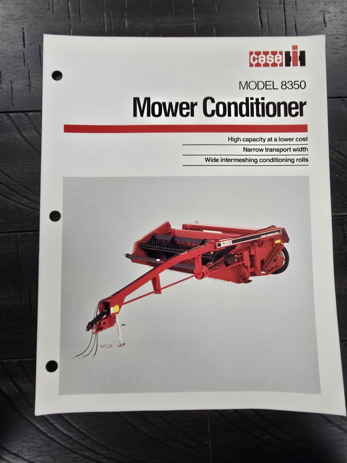 1990s 8350 Mower Conditioners Dealer Spec Sheet Case IH International Harvester