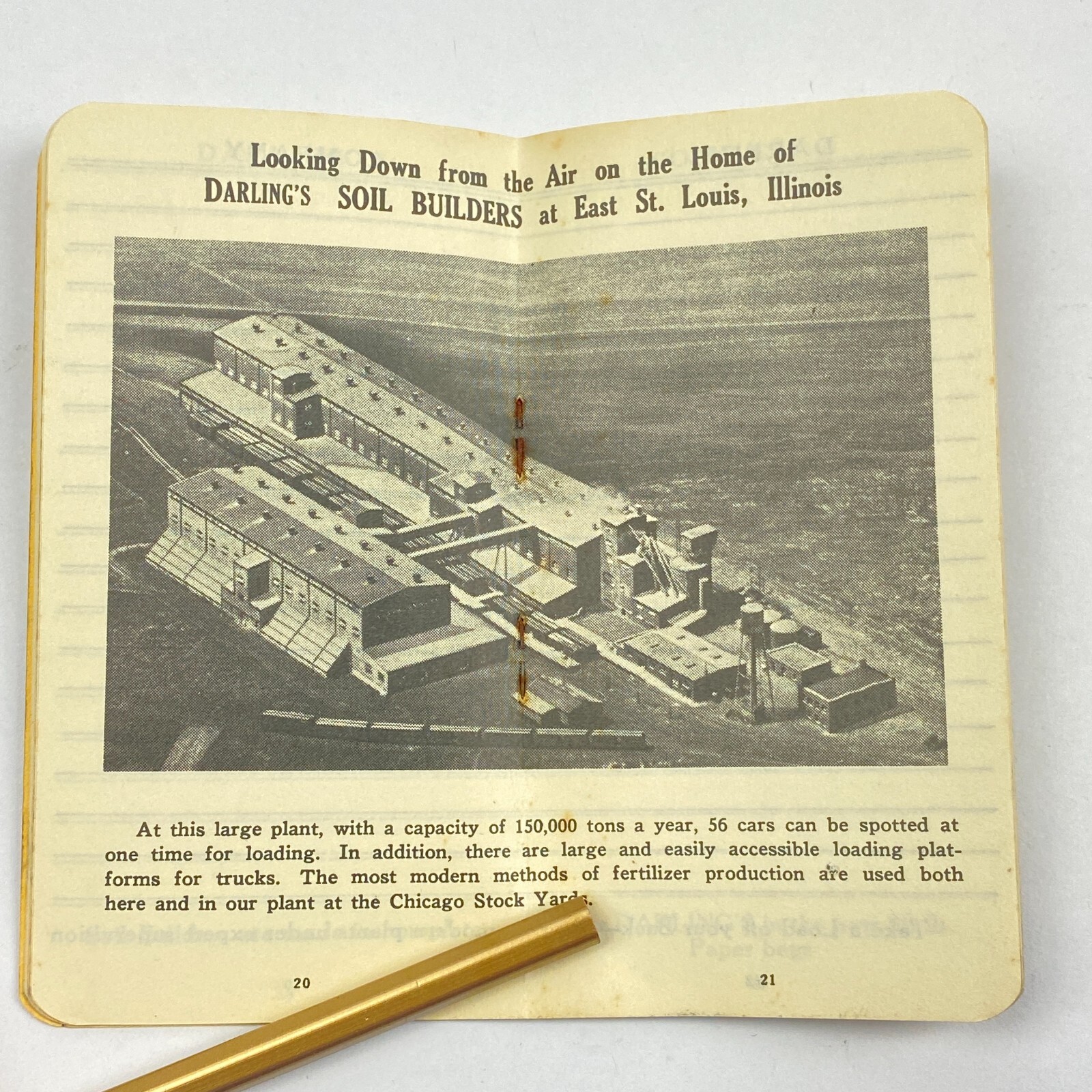 1939 Darling&rsquo;s Soil Builders Note Pad Pocket Calendar Memo Fertilizer US Vintage