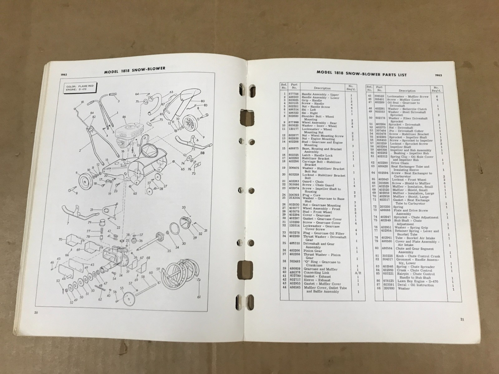Vintage Lawn-Boy Parts Catalog For 1963