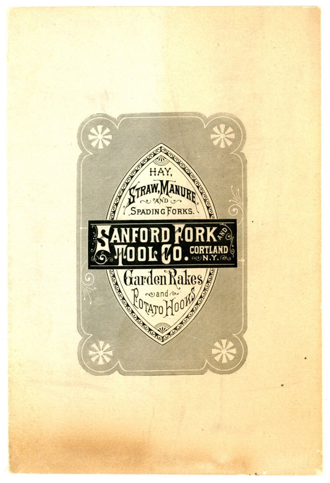 Sanford Fork & Tool Co. 1883 catalog Cortland New York forks rakes & potato hook