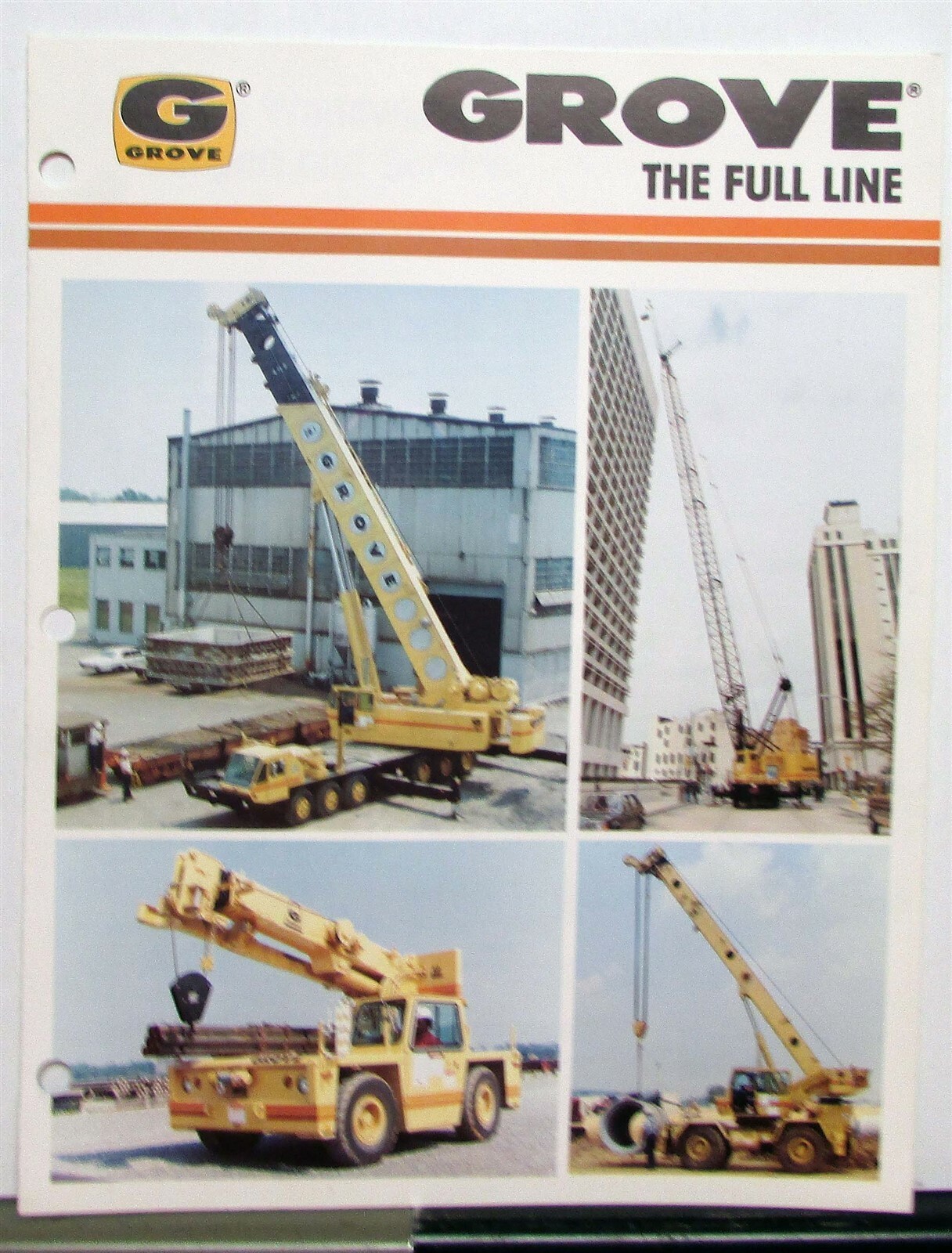 1987 Grove Full Line Cranes Specifications Construction Sales Brochure