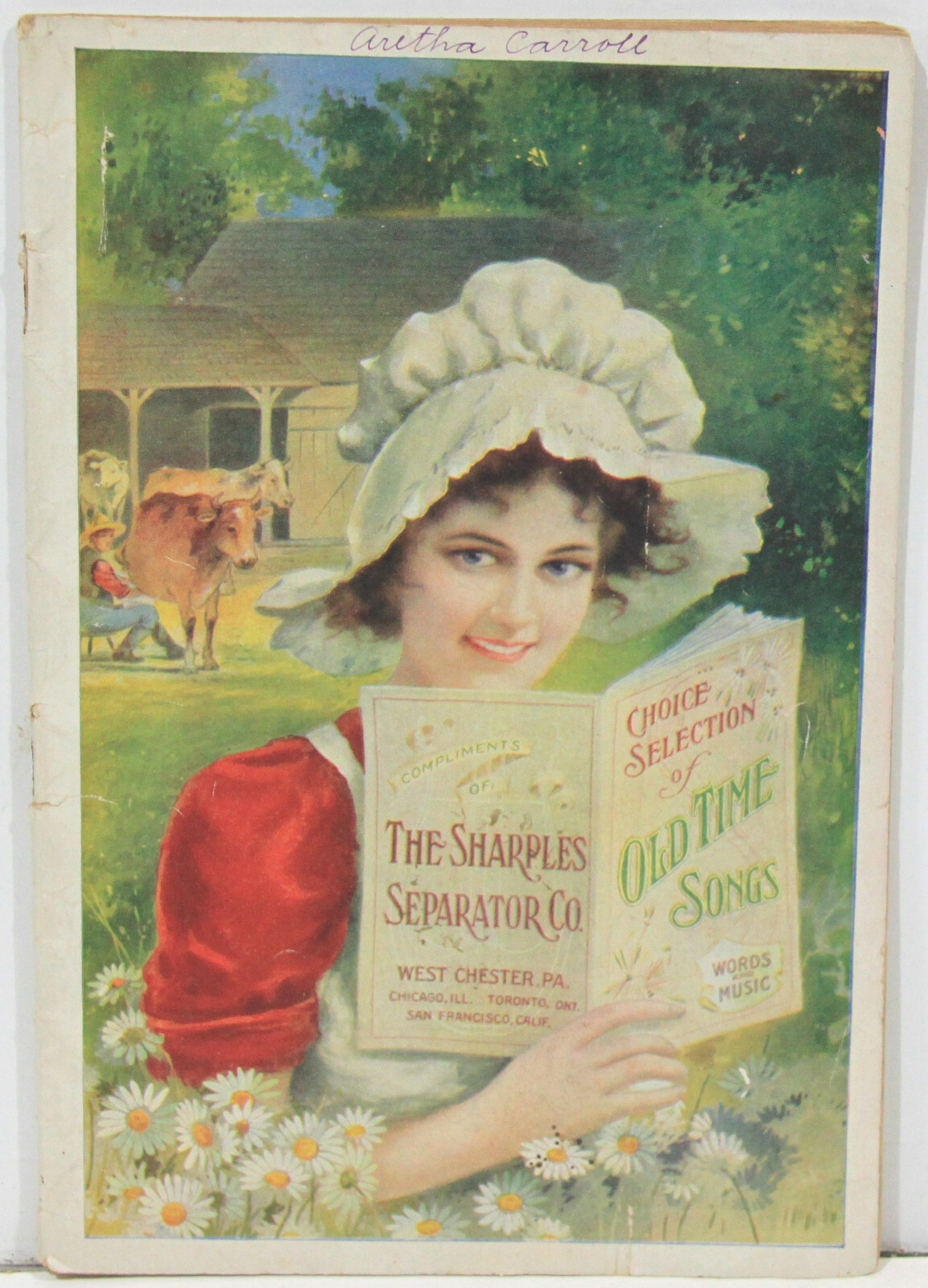 Sharples Cream Separator Choice Selection Old Time Song Book