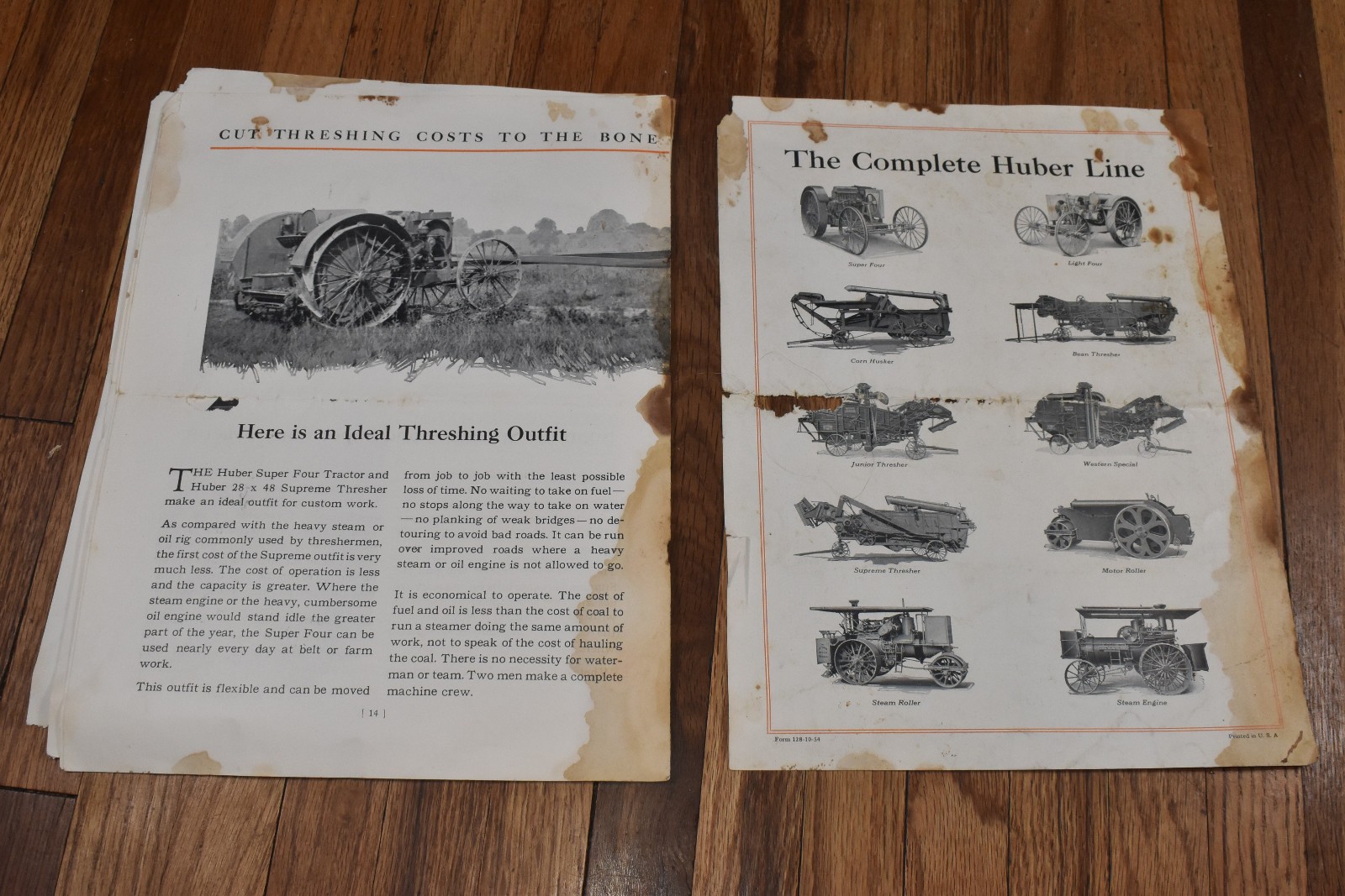 Vintage Huber Supreme Thresher Farm Threshing Machine Advertising Sales Brochure