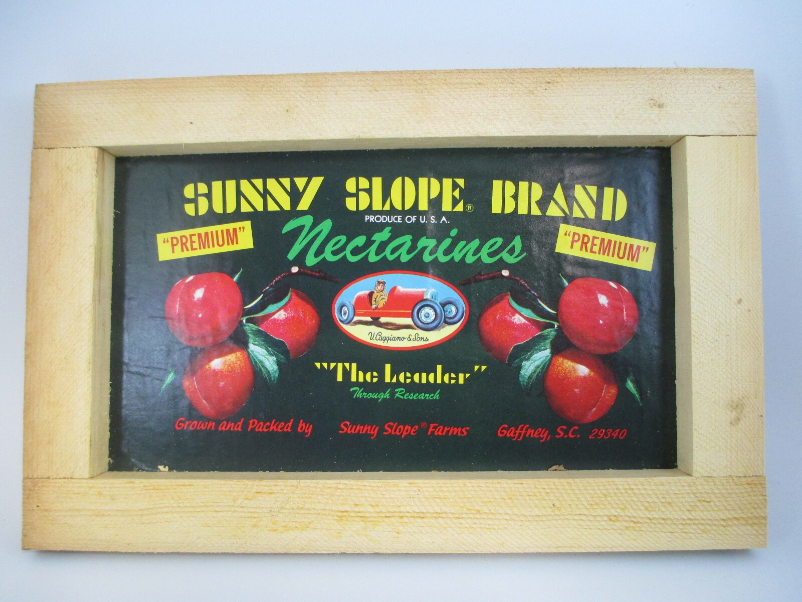 25 Sunny Slope Nectarines Unassembled Crate End Original NOS Wood Race Car