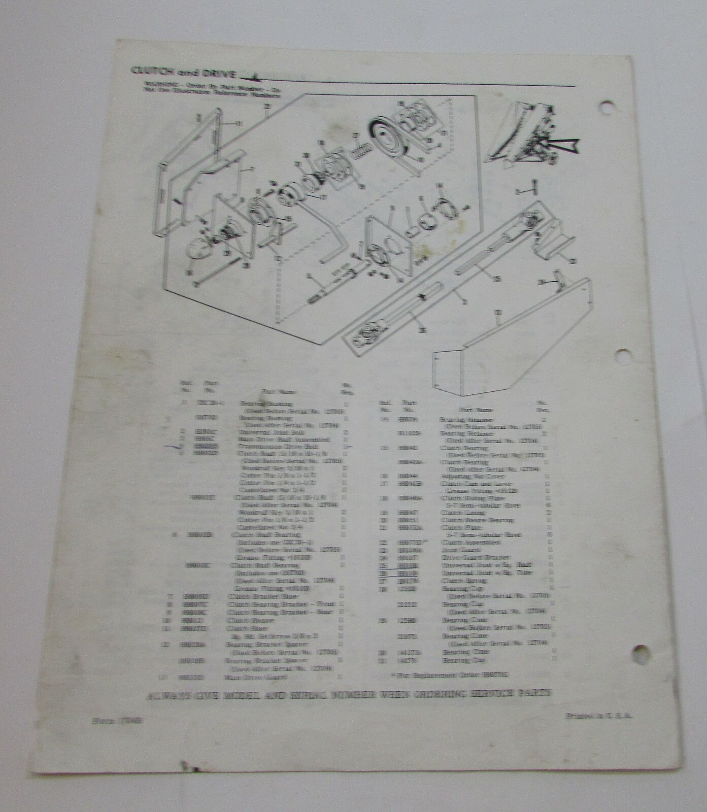 Old Gehl Bros Mfg CA 86 Forager Row Crop Attachment Service Parts Manual FREE SH