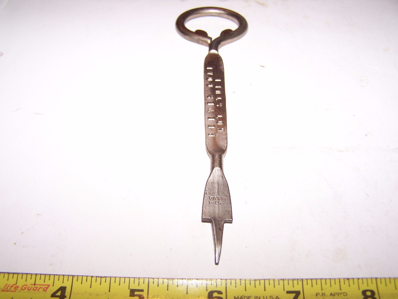 Old REEVES COAL Milk Bottle Opener Steam Tractor Hit Miss Gas Engine Oiler NICE!