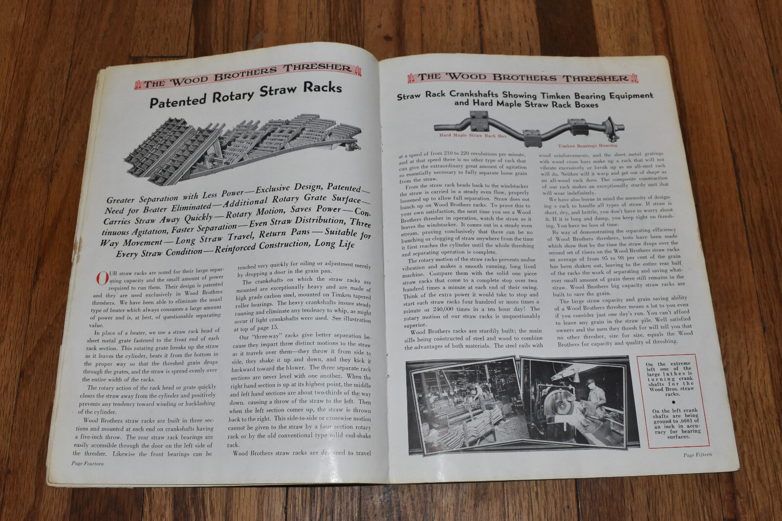 Vintage Wood Brothers Thresher Sales Catalog Brochure